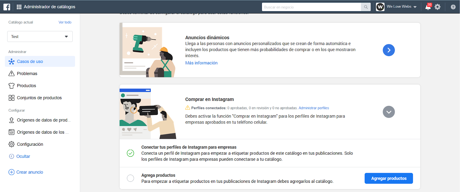 conectar instagram con facebook
